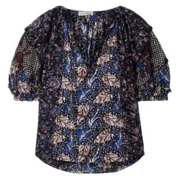 ULLA JOHNSON Arusi blouse in a batik print- sz  4 - Picture 3 of 3